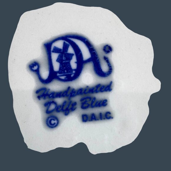 Vintage Handpainted Delft Blue 3D Tulip Floral Design Ceramic Coffee Mug Set 3 - Picture 4 of 11